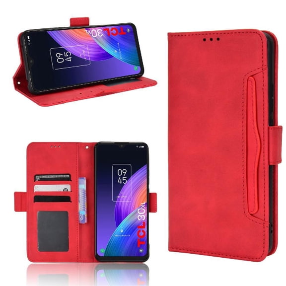 Case for TCL 30 XL Magnetic Closure Adjustable Detachable Card Holder Leather Wallet Cover