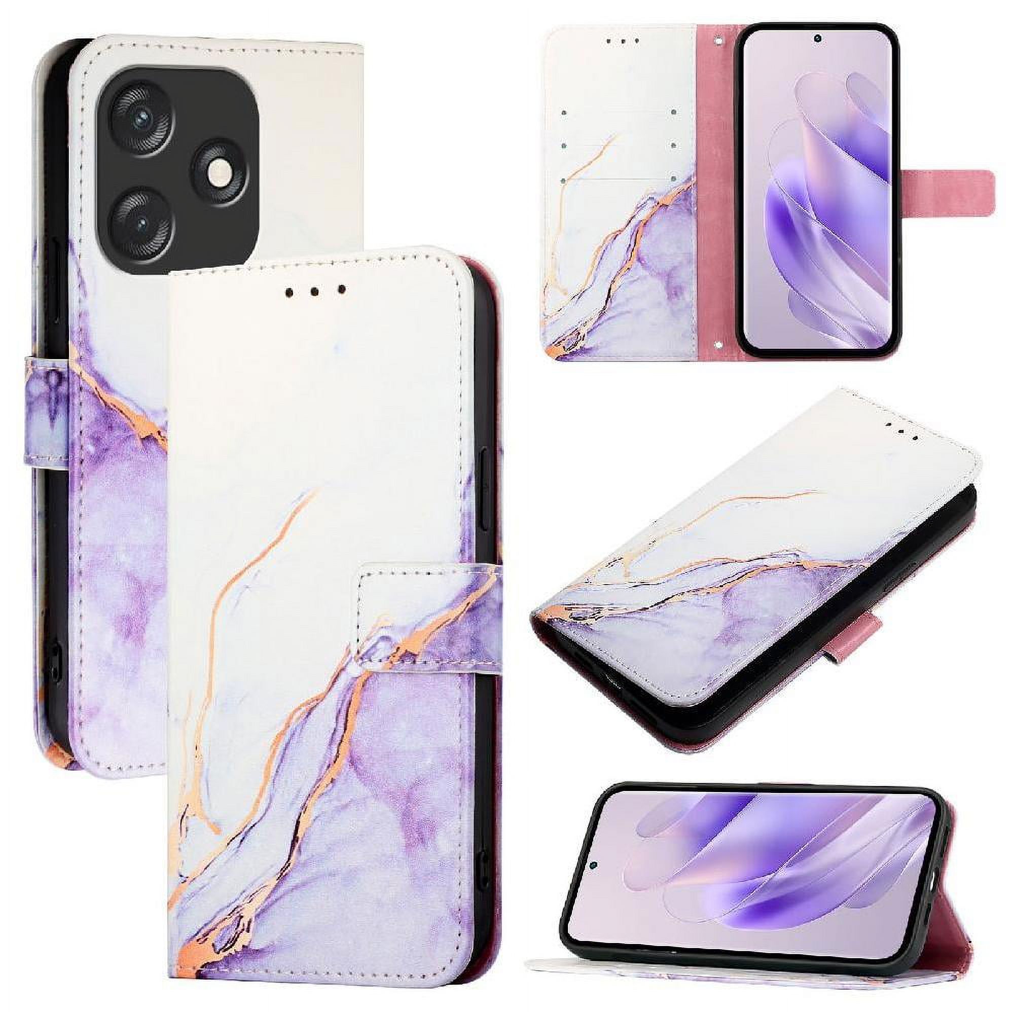 Case for Tecno Spark 10c Kickstand Pu Leather Wallet Marble Pattern