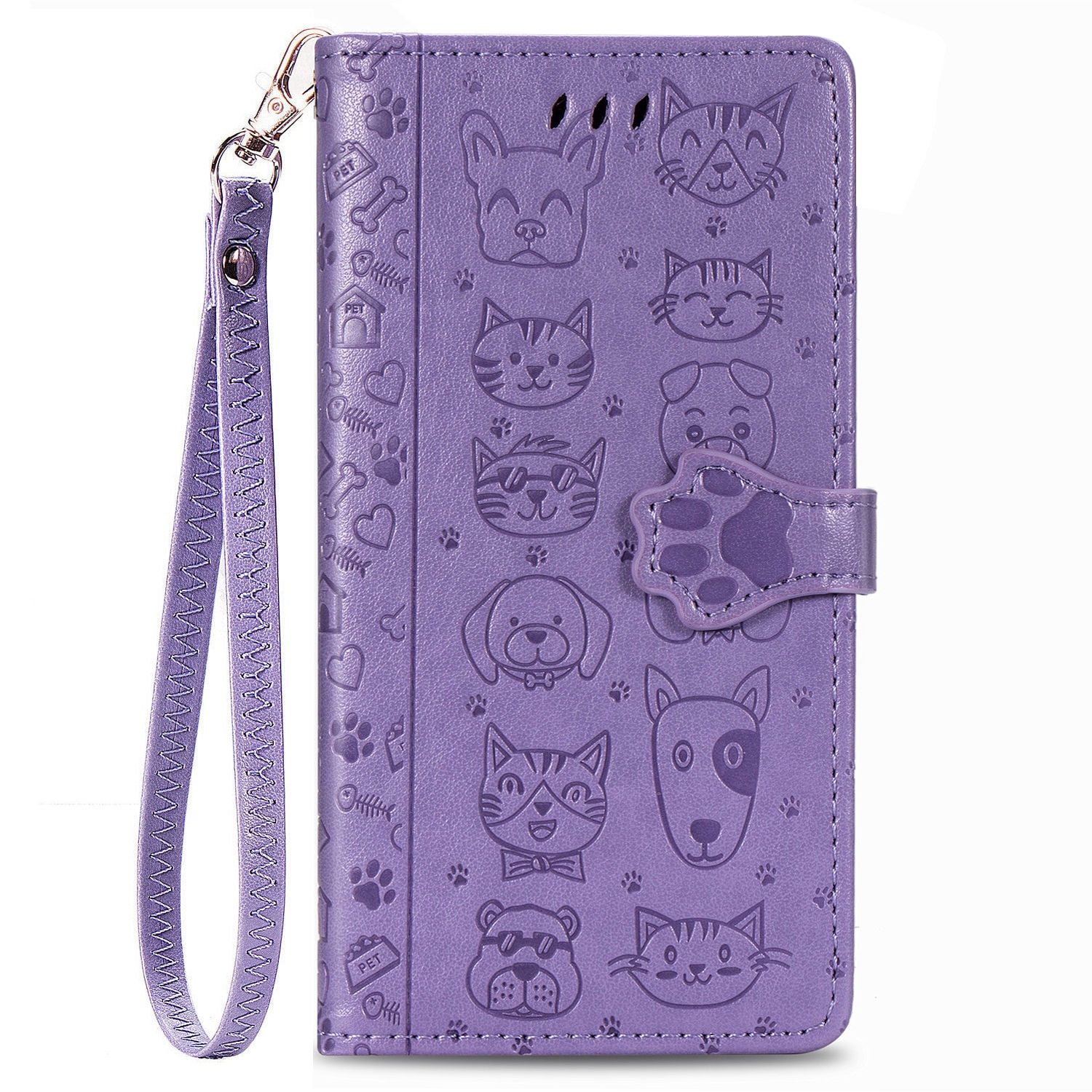 Case for Tecno Spark GO 2024 Cat and dog embossed wallet cover made of