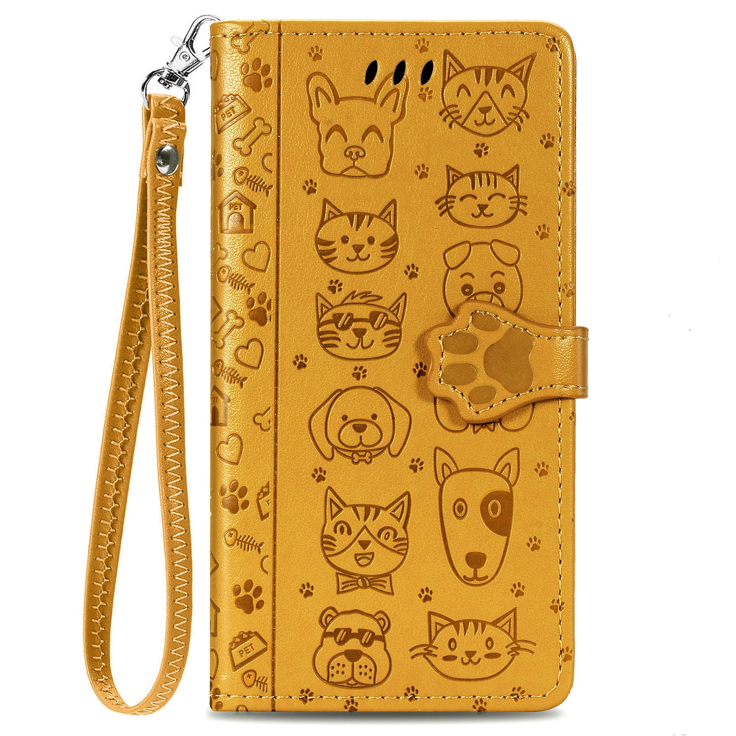 Case for Tecno Spark GO 2024 Cat and dog embossed wallet cover made of