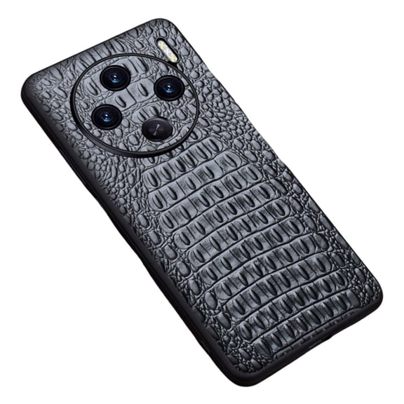 Case for Vivo X100 Pro, Crocodile Pattern Leather Bumper Case with Full Camera Protection, Slim Shockproof Phone Cover