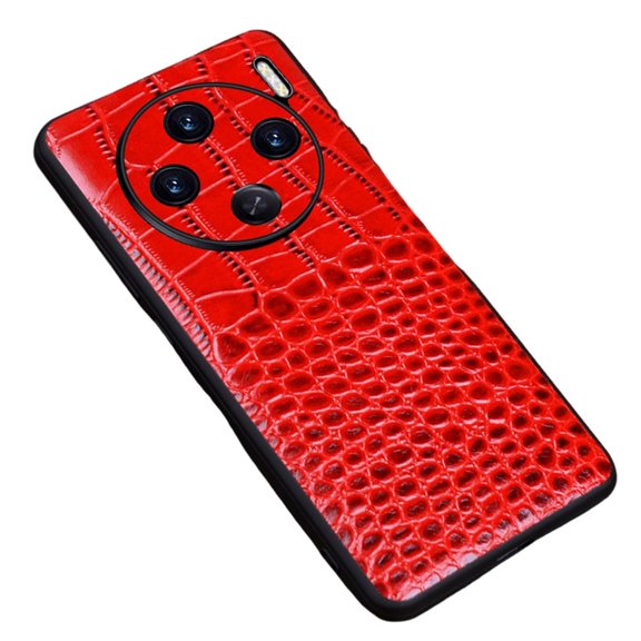 Case for Vivo X100 Pro, Crocodile Pattern Leather Bumper Case with Full Camera Protection, Slim Shockproof Phone Cover