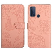 Case for Wiko U30 Shockproof Leather Case Flowers And Butterflies PU Leather Flip Cover With Wrist Strap Anti-drop Protection