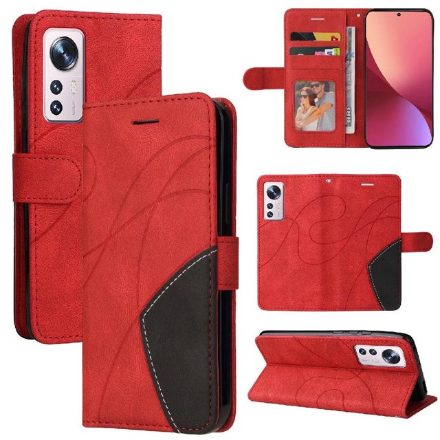 Case for Xiaomi Mi 12 Phone Case Stitching Color Leather Wallet