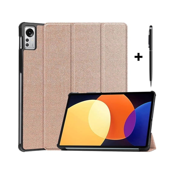 Case for Xiaomi Pad 5 Pro 12.4 inch 2022, Tri fold Slim Lightweight Hard Shell Smart Protective Cover with Multi-Angle Stand, Universal Stylus Pen