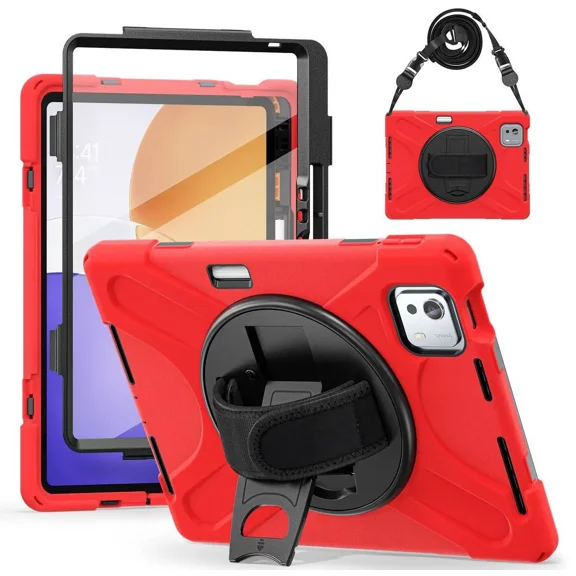 Case for Xiaomi Pad 7S Pro 12.5 inch 2025 Shockproof Cover with Built-in Screen Protector 360 Rotate Stand Hand Strap Shoulder Strap Pencil Holder