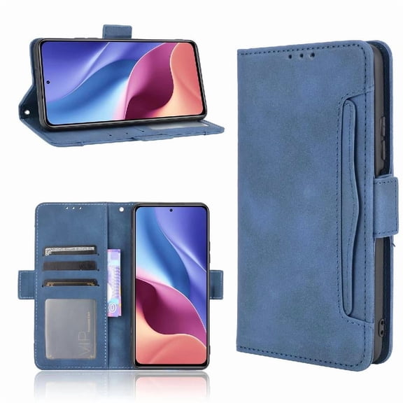 Case for Xiaomi Poco F3 Adjustable Detachable Card Holder Magnetic closure Leather Wallet Cover Card Holder Magnetic attraction leather