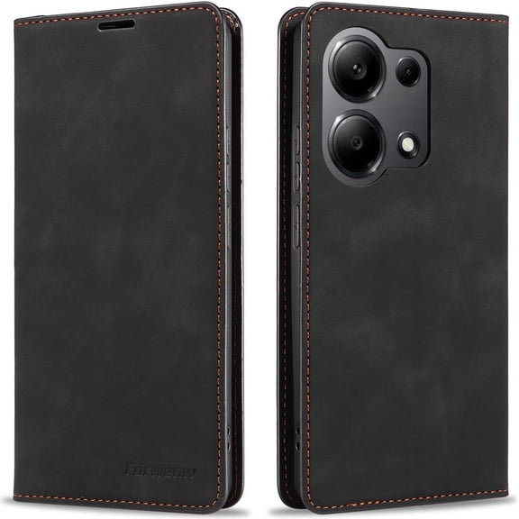 Case for Xiaomi Poco X6 5G / Redmi Note 13 Pro 5G (Not for 4G) Premium PU Leather Phone Cover with Card Holder Stand, Shockproof Flip Wallet Cover