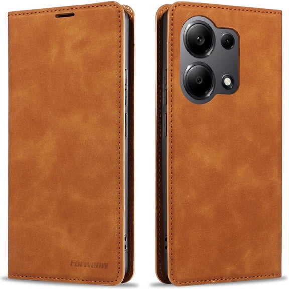 Case for Xiaomi RedMi Note 13 Pro 4G (Not fit 5G) Premium PU Leather Phone Cover with Card Holder Stand, Shockproof Flip Wallet Cover