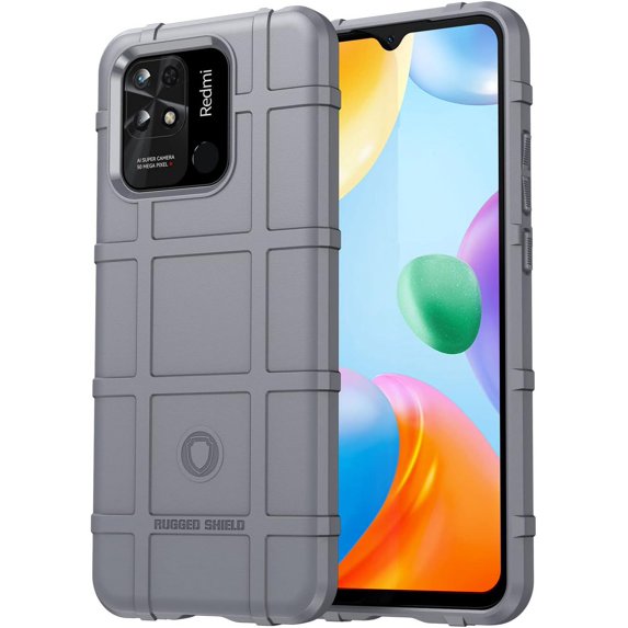 Case for Xiaomi Redmi 10A, Heavy Duty Shockproof Absorption Impact Resistant Protective Phone Case Bumper Rugged Cover for Xiaomi Redmi 10A HD Grey