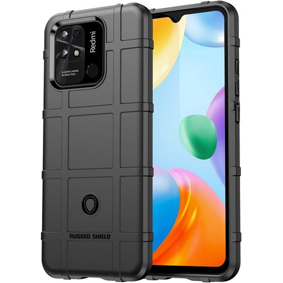 Case for Xiaomi Redmi 10C, Heavy Duty Shockproof Absorption Impact Resistant Protective Phone Case Bumper Rugged Cover for Xiaomi Redmi 10C HD Black