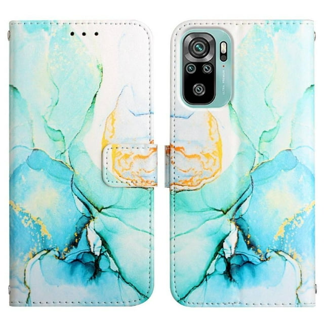 Case for Xiaomi Redmi Note 10 4G Marble Pattern Wallet Kickstand PU