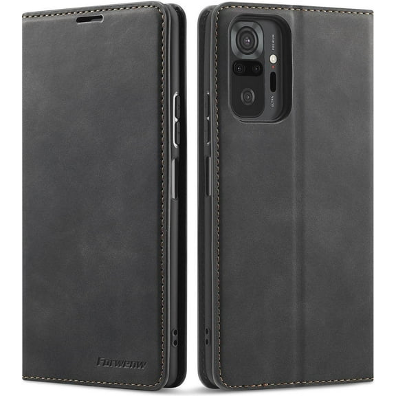 Case for Xiaomi Redmi Note 10 Pro 4G / Note 10 Pro Max Premium PU Leather Phone Cover with Card Holder Stand, Shockproof Flip Wallet Cover