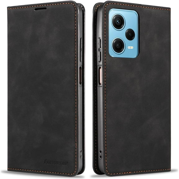 Case for Xiaomi Redmi Note 12 Pro / Poco X5 Pro 5G Premium PU Leather Phone Cover with Card Holder Stand, Shockproof Flip Wallet Cover