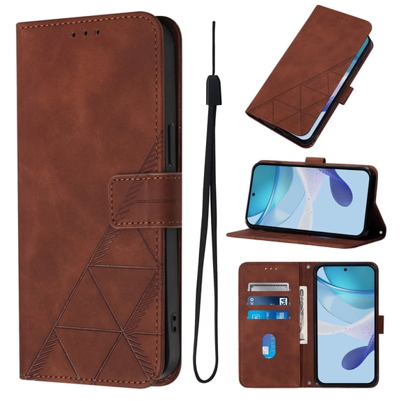 Case for Xiaomi Redmi Note 15 / Poco M8 5G Wallet PU Leather Case with Card Slots Kickstand Shockproof Magnetic Flip Phone Cover, Brown