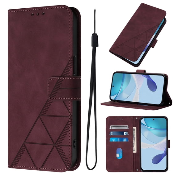 Case for Xiaomi Redmi Note 15 Pro 4G Wallet PU Leather Case with Card Slots Kickstand Shockproof Magnetic Flip Phone Cover, Red