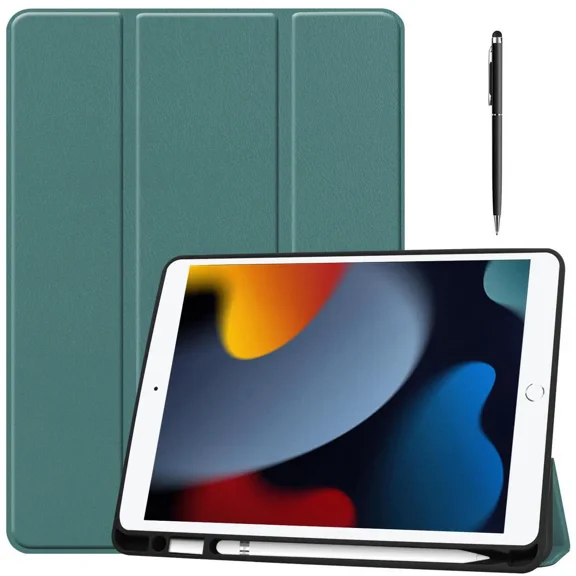 Case for iPad 10.2 Inch 2021/2020/2019, iPad 9th/8th/7th Generation 10.2" Slim Smart Stand Cover with Pencil Holder, Universal Stylus Pen
