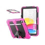 Case for iPad 10th Generation 2022 10.9 Inch Model A2696 A2757 A2777, Heavy Duty Rugged Shockproof Protective cover with Pencil Holder, Kickstand