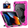 thumbnail image 1 of FJLBDE Case for iPad 9th 8th 7th Gen 10.2 inch 2021 2020 2019, 360 Rotating Stand Handle Shoulder Strap Heavy Duty Shockproof Cover, Rose, 1 of 7