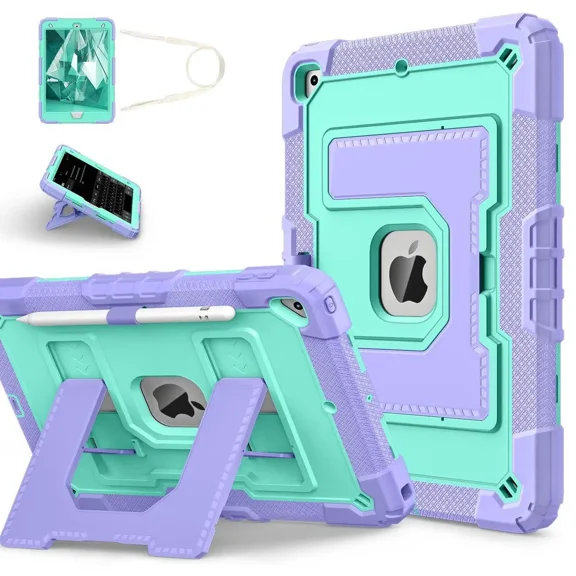 Case for iPad 9th 8th 7th Generation 10.2 inch 2021/2020/ 2019, Shockproof Protective Cover with Kickstand Shoulder Strap