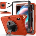 thumbnail image 1 of Lmcpa Case for iPad (A16) 11th Generation 11 inch 2025, iPad 10th Generation 10.9 inch 2022 with Pencil Holder, Shockproof Cover with Screen Protector/360° Rotate Hand Strap/Stand, Red, 1 of 7