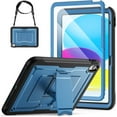 thumbnail image 1 of Case for iPad (A16) 11th/10th , with Built-in Screen Protector, Shoulder Strap, Rugged Full Body Shockproof Protective Case, Navy Blue, 1 of 5