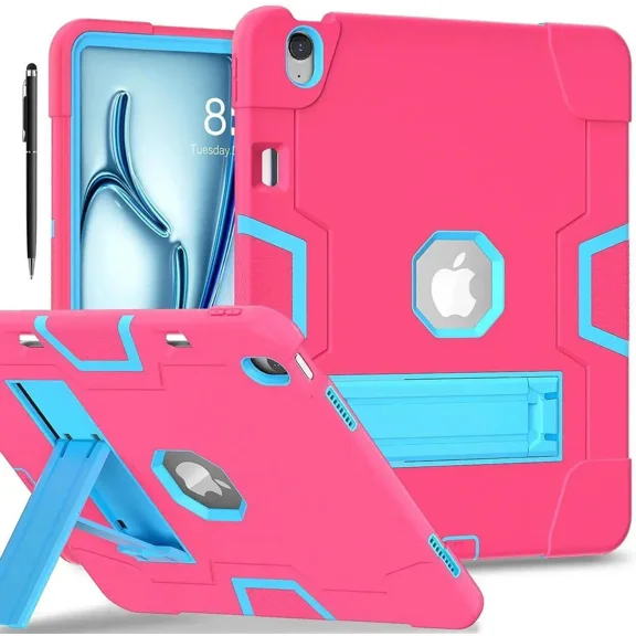 Case for iPad Air 13 Inch M4 2026 / M3 2025 / M2 2024 with Pencil Holder Heavy Duty Rugged Protective Cover with Kickstand Stylus Pen