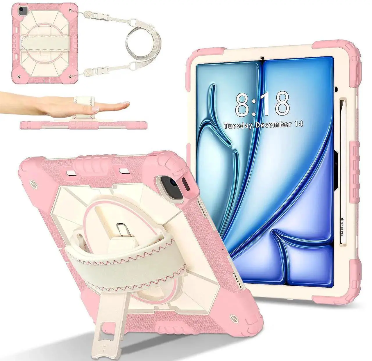 Case for iPad Air 13 Inch M4/M3/M2 2026/2025/2024 with Rotating Stand ...