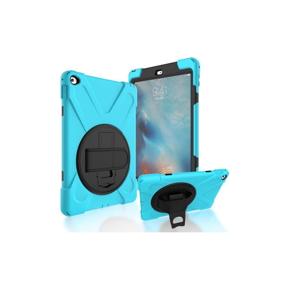 Case for iPad Air 2 9.7 Inch 2014 Case Model A1566 A1567 with Stand Strap | Heavy Duty Rugged Rubber Protective Cover for iPad Air 2nd Generation