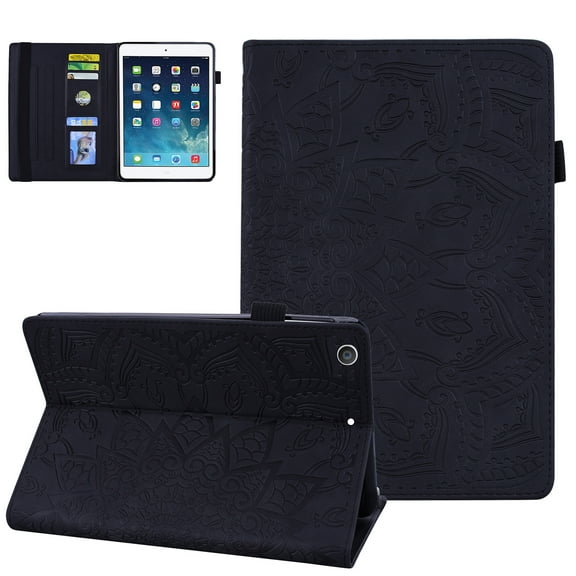 Case for iPad Mini 1/2/3/4/5th Generation, Slim Multi-Angle Folio Stand Premium Embossed PU Leather Protective Smart Cover with Auto Wake Sleep