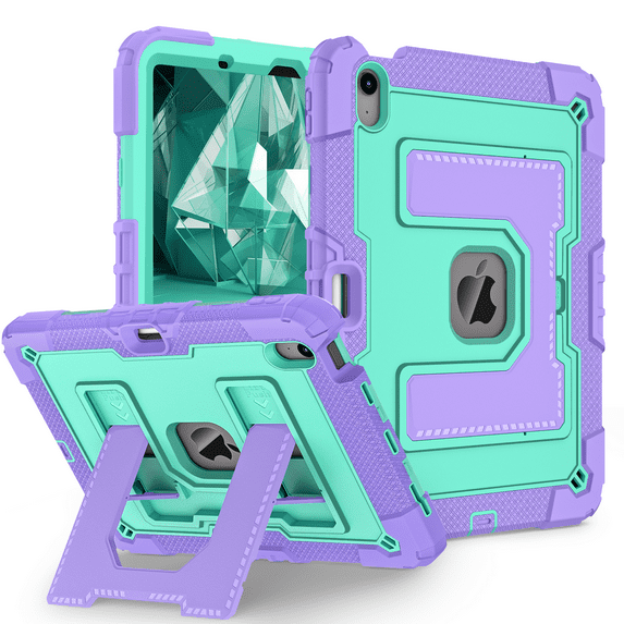 Case for iPad Mini 7 (A17 Pro) 2024/ Mini 6 Gen 8.3 inch, Shockproof Cover for with Stand & Pencil Holder, Light Purple Mint Green