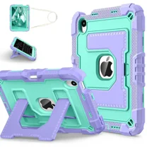 Case for iPad Mini 7 A17 Pro 2024 / iPad Mini 6 2021 8.3 Inch, Shockproof Protective Cover with Kickstand Shoulder Strap
