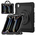 thumbnail image 1 of Case for iPad Pro 13 inch M4 2024/ M5 2025, 360 Rotating Stand Handle Pencil Holder Shoulder Strap Heavy Duty Shockproof Cover, Black, 1 of 7