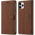 thumbnail image 1 of Case for iPhone 11 6.1 inch, Vintage Wallet Folio Flip Cover Full Coverage Premium Leather Case with Magnetic Closure Kickstand Card Slots - Brown, 1 of 13