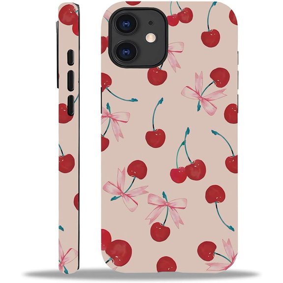 Case for iPhone 11, Exquisite Cherry Exquisitely Pattern Double Protective Phone Cover Cases Soft Silicone for iPhone 11