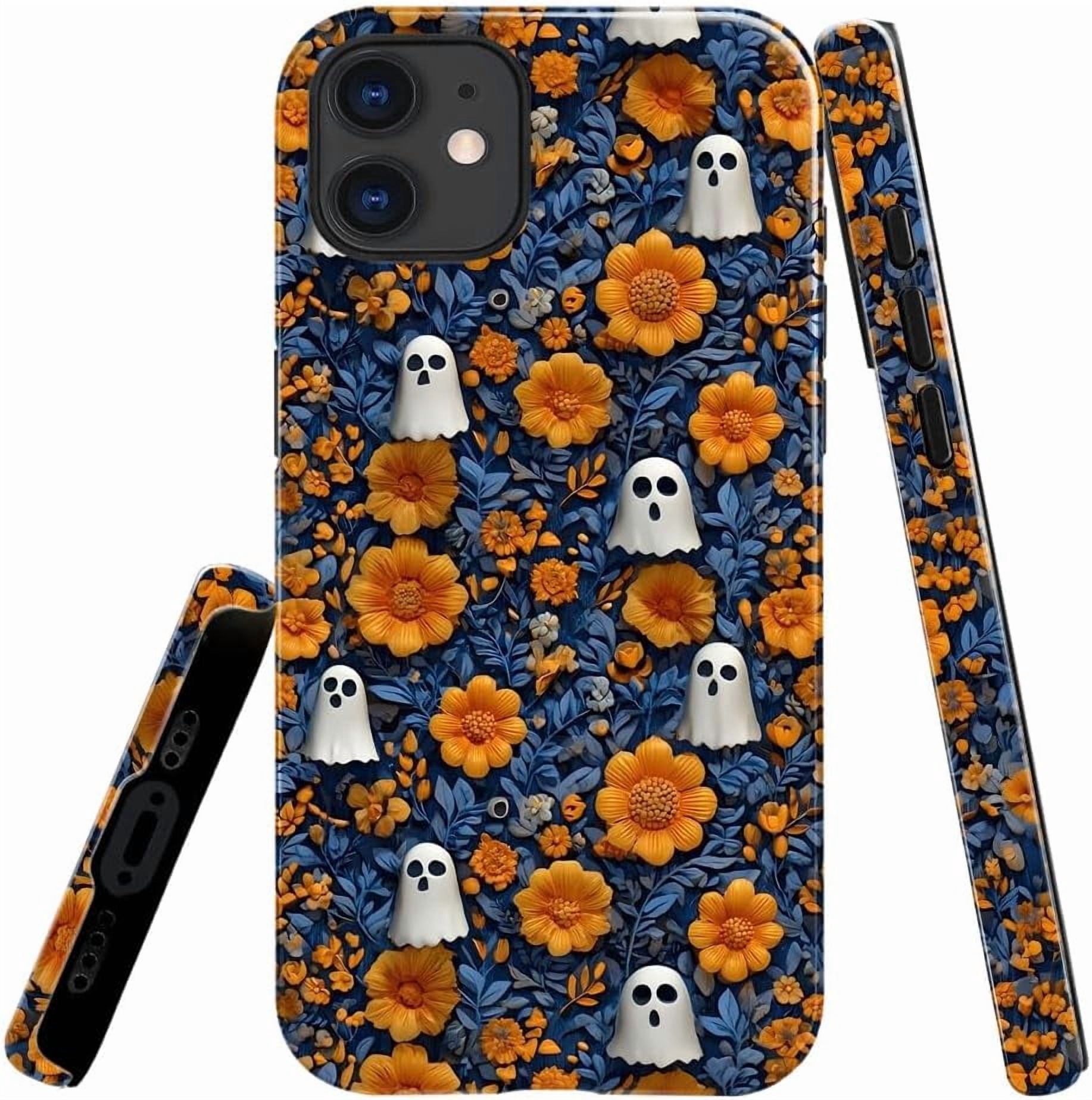 Case for iPhone 11, Halloween Ghosts in Flowers Phone Case Slim ...