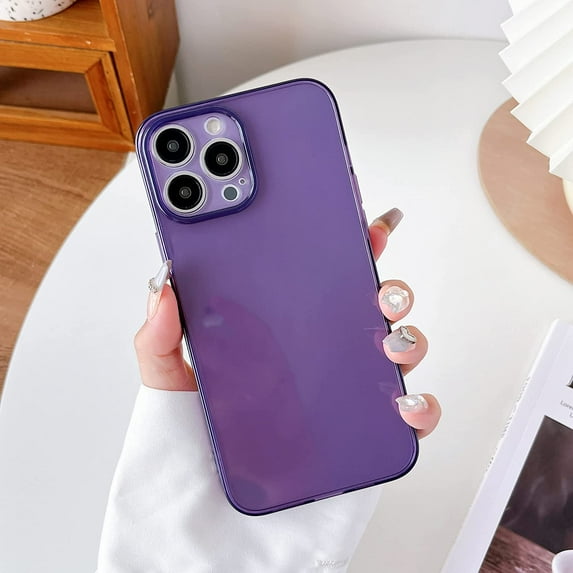Case for iPhone 11 Pro 5.8 inch,Clear Soft Silicone Bumper Protective Retro Color Transparent Shockproof Phone Case - Purple