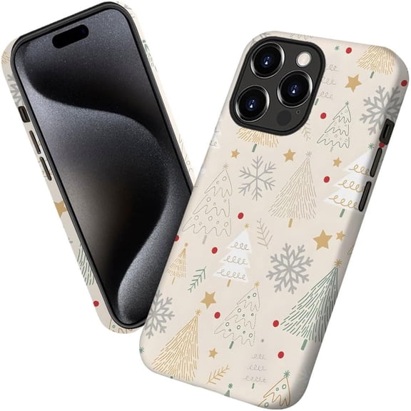 Case for iPhone 11 Pro, Aesthetic Christmas Trees Phone Case Military-Grade Drop Protection Cover for Women Girl - Frosted