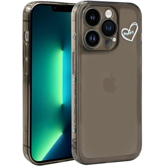 Case for iPhone 11 Pro Max (6.5 inch), TPU Shockproof Phone Cover for iPhone 11 Pro Max Camera Protection Cover for Women Girls, Black Heart