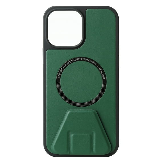Case for iPhone 11 Pro Max Leather Texture Slim Thin with Hidden Kickstand Magnetic Magsafe Shockproof Protective Case For iPhone 11 Pro Max,Green