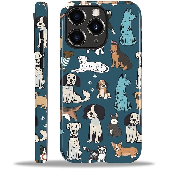 Case for iPhone 11 Pro, Shockproof TPU Bumper Drop Protection Hybrid 2-Layer Hard Cover for iPhone 11 Pro-Happy Dog Atlas
