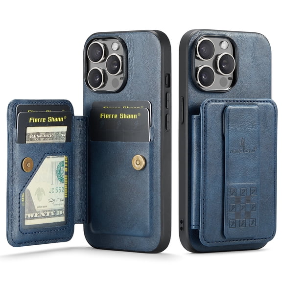 Case for iPhone 11 Pro Strong Magnetic Wallet Case with Kickstand RFID Blocking Card Holder Multi- functional Finger Clip