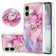thumbnail image 1 of Case for iPhone 11 case,Shiny IMD Marble Pattern Ring Kickstand Case for Girls,Enhanced Camera and Screen Protection Cover, 1 of 6