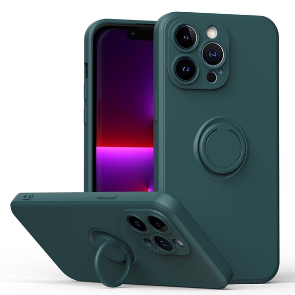 Case for iPhone 12 6.1 Slim Bumper Case With 360 Rotatable Ring Holder Kickstand Magnetic Car Mount Full Around Protection Non-Slip