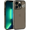 thumbnail image 1 of Case for iPhone 12 Pro (6.1 inch), TPU Shockproof Phone Cover for iPhone 12 Pro Camera Protection Cover for Women Girls, Black Heart, 1 of 13