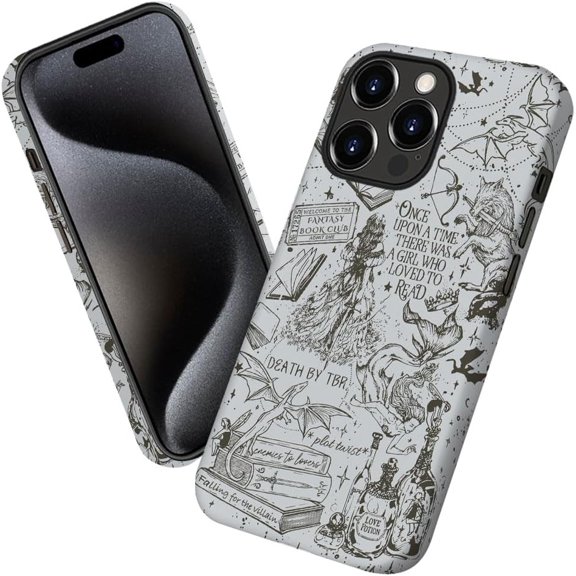 Case for iPhone 12 Pro, Dragon Book Dark Academia Aesthetic Phone Case Military-Grade Drop Protection Cover for Women Girl - Frosted