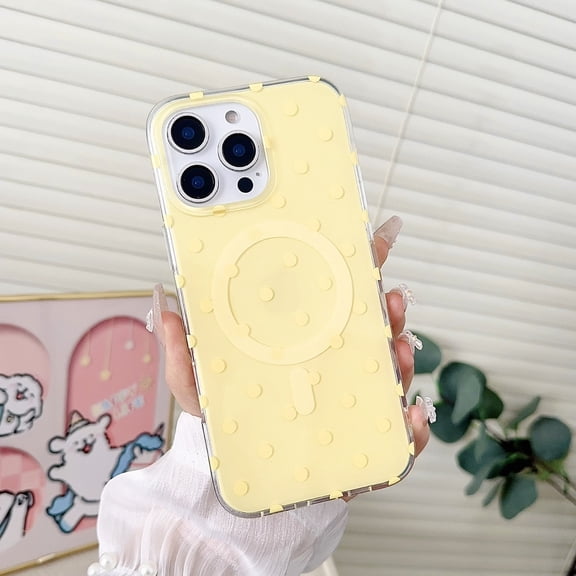 Case for iPhone 12 Pro MAX: Macaron Color Magnetic Polka Dot Case - Dopamine Aesthetic Anti-Drop Protection with Smooth Creamy Finish
