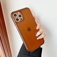 thumbnail image 1 of Case for iPhone 12 Pro Max 6.7 inch,Clear Soft Silicone Bumper Protective Retro Color Transparent Shockproof Phone Case - Brown, 1 of 7