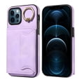 thumbnail image 1 of Case for iPhone 12 Pro, PU Leather 3 Card Slots with Finger Ring Holder Shockproof Phone Case, 1 of 13