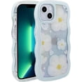 thumbnail image 1 of Case for iPhone 13 (6.1 inch), TPU Kawaii Shockproof Protective Cover Case for Women Girls, Cute Phone Case for iPhone 13, Baby Blue - Flowers, 1 of 14